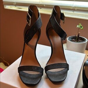 Calvin Klein Black Textured Heels